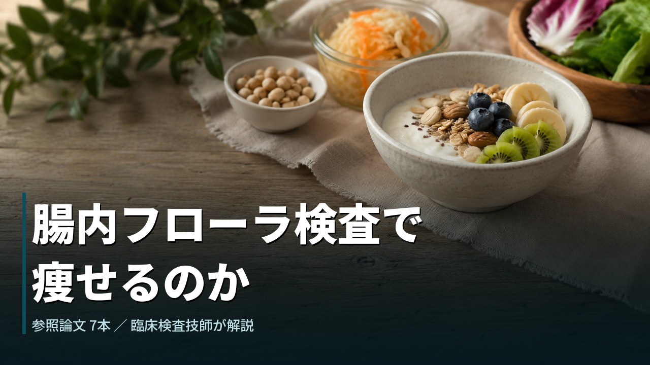 腸内フローラ検査で痩せるのか｜発酵食品と豆・ヨーグルト・野菜が並ぶ食卓