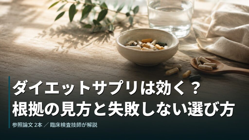 ダイエットサプリは効く？根拠の見方と失敗しない選び方